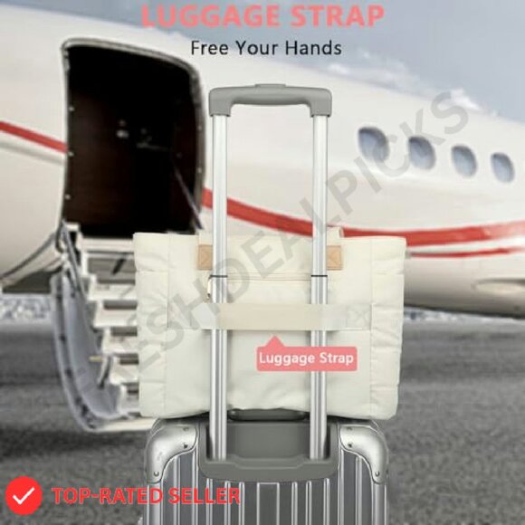 Puffer Tote Bag Lightweight Quilted Shoulder Bag Work Travel Gym Chic - Picture 7 of 8